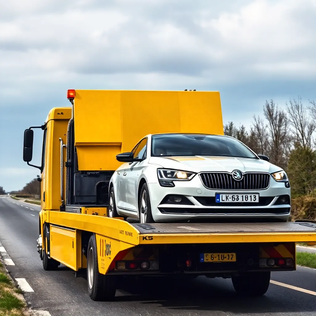Современный эвакуатор компании Перевозка-Кмр готов к выезду на вызов, обеспечивая быструю и безопасную транспортировку автомобилей в Кемерово.